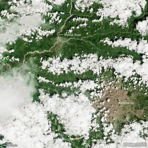 Nepal flash flood imaged by satellites